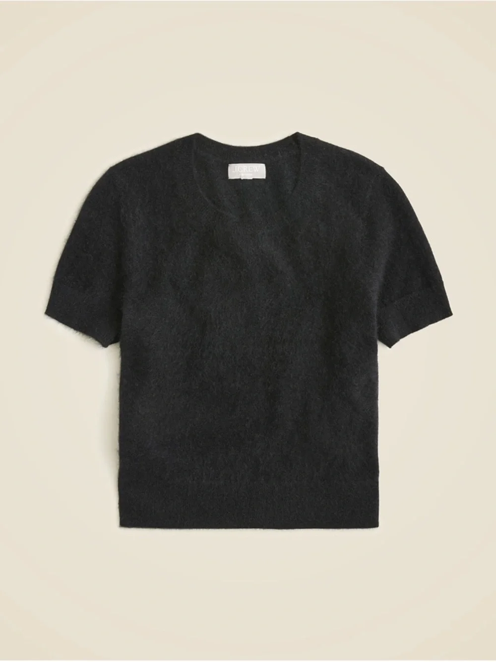 NEW J. Crew Brushed Cashmere Relaxed T-Shirt Sweater Size XL Black $168 CM662